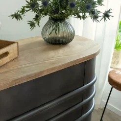 Meuble bar en métal et bois de manguier Locker