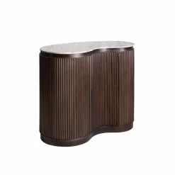 Meuble bar haricot en marbre et métal Orlando