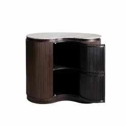 Meuble bar haricot en marbre et métal Orlando