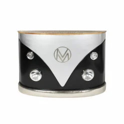 Meuble bar noir avec plateau en bois de manguier Combi