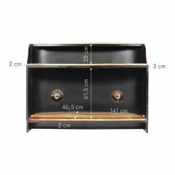 Meuble bar rouge avec plateau en bois de manguier Combi