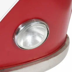 Meuble bar rouge avec plateau en bois de manguier Combi