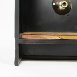 Meuble bar rouge avec plateau en bois de manguier Combi