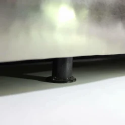 Meuble bar rouge avec plateau en bois de manguier Combi