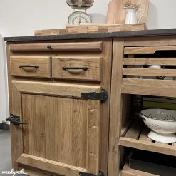 Meuble bas de cuisine 2 tiroirs, 1 porte - Champêtre