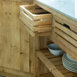 Meuble bas de cuisine 2 tiroirs + 1 étagère Epure