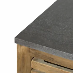 Meuble bas de cuisine 2 tiroirs + 1 étagère Champêtre