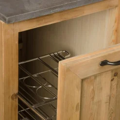 Meuble bas de cuisine avec tiroir coulissant Champêtre