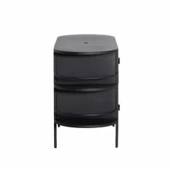 Meuble sous vasque arrondi en métal et verre strié Elizabeth