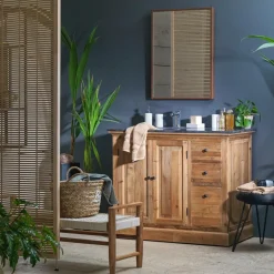 Meuble sous vasque en bois recyclé April