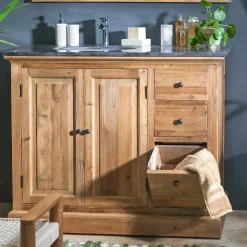 Meuble sous vasque en bois recyclé April