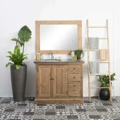 Meuble sous vasque en bois recyclé April