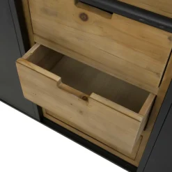 Meuble sous vasque en bois recyclé et métal Jade