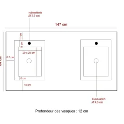 Meuble sous vasque en bois recyclé et métal Jade