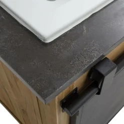 Meuble sous vasque en bois recyclé et métal Jade