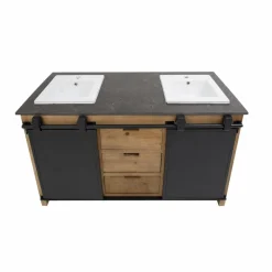 Meuble sous vasque en bois recyclé et métal Jade