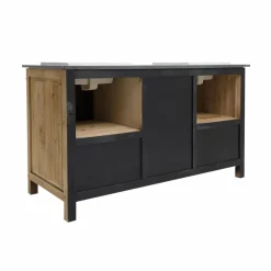 Meuble sous vasque en bois recyclé et métal Jade