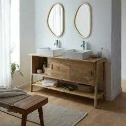 Meuble sous vasque en bois de manguier 145 cm Nour