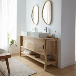 Meuble sous vasque en bois de manguier 145 cm Nour