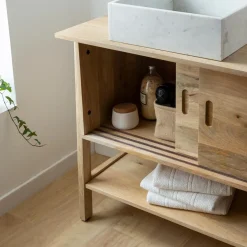 Meuble sous vasque en bois de manguier 145 cm Nour