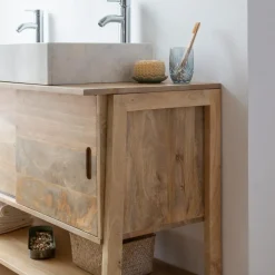 Meuble sous vasque en bois de manguier 145 cm Nour