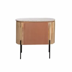 Meuble sous vasque en bois de manguier et terrazzo Lou