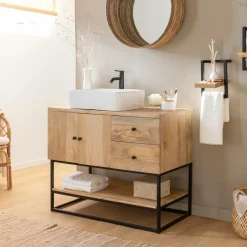 Meuble sous vasque en bois de manguier Miguel