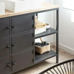 Meuble sous vasque en bois de manguier Sol