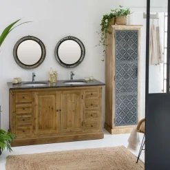 Meuble sous vasque en bois recyclé Ambre