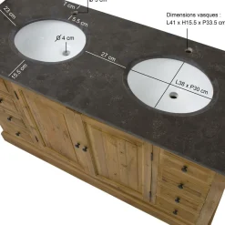 Meuble sous vasque en bois recyclé Ambre