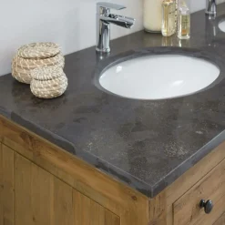 Meuble sous vasque en bois recyclé Ambre