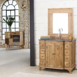 Meuble sous vasque en bois recyclé Bianca