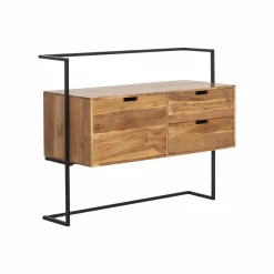 Meuble sous vasque en bois d'acacia et métal Ninon