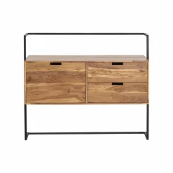 Meuble sous vasque en bois d'acacia et métal Ninon