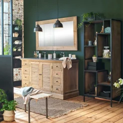Meuble sous vasque en bois recyclé Zephyr