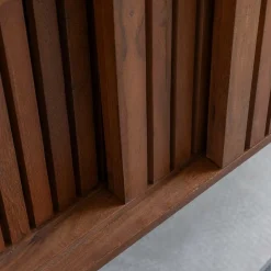 Meuble sous vasque en bois d'acacia et terrazzo Kaelis