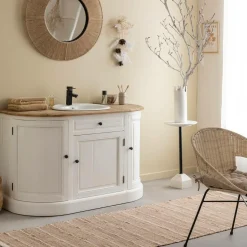 Meuble sous vasque en bois recyclé Garance