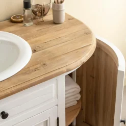 Meuble sous vasque en bois recyclé Garance