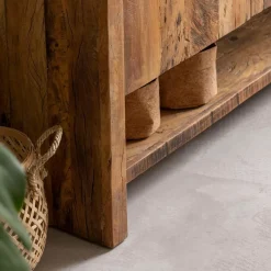 Meuble sous vasque en bois recyclé Naël