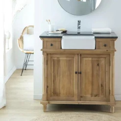 Meuble sous vasque en bois recyclé Paz