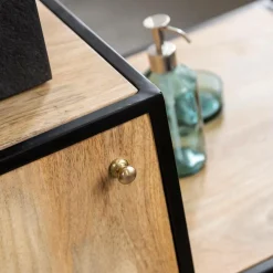 Meuble sous vasque en bois de manguier et métal Agathe