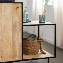 Meuble sous vasque en bois de manguier et métal Agathe