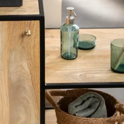 Meuble sous vasque en bois de manguier et métal Agathe