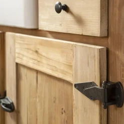 Meuble sous vasque en bois recyclé et marbre Lizon