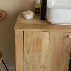 Meuble sous vasque en bois de manguier Tonin