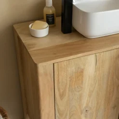 Meuble sous vasque en bois de manguier Tonin