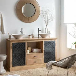 Meuble sous vasque en bois de manguier Sahara