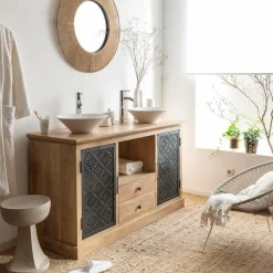 Meuble sous vasque en bois de manguier Sahara