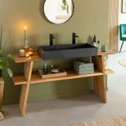 Meuble sous vasque en bois recyclé Corin