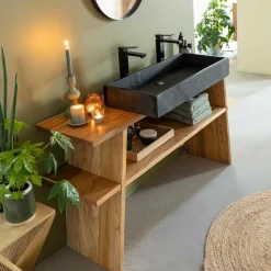 Meuble sous vasque en bois recyclé Corin